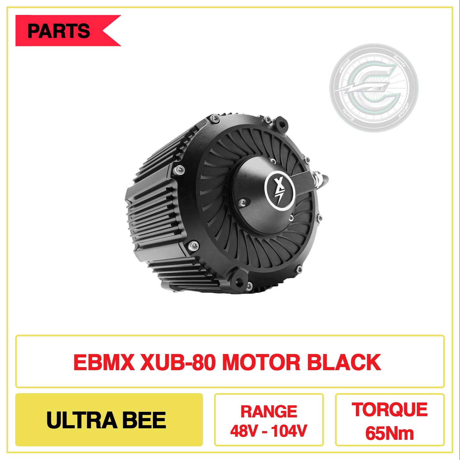 EBMX XUB-80 Motor Ultra Bee Range 48V-104V Torque 65Nm Black | eMotoX Sports