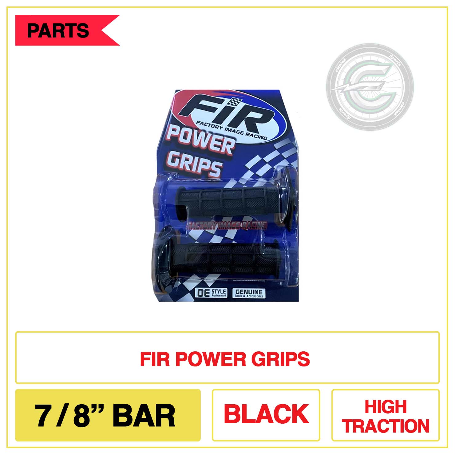 FIR Power Grips 7/8" Bar Black High Traction | eMotoX Sports