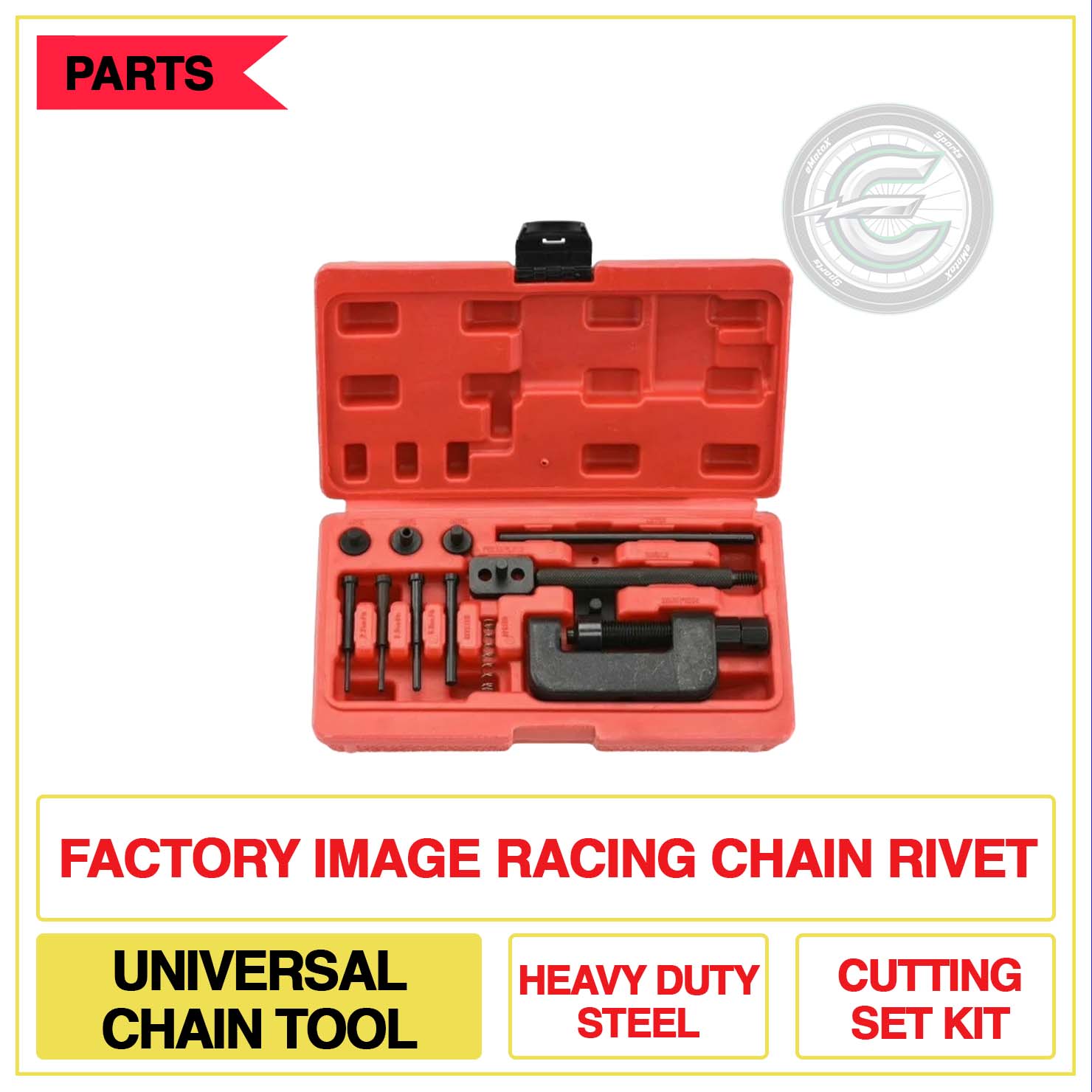 Factory Image Racing Chain Rivet Universal Chain Tool Heavy Duty Steel Cutting Set Kit | eMotoX Sports