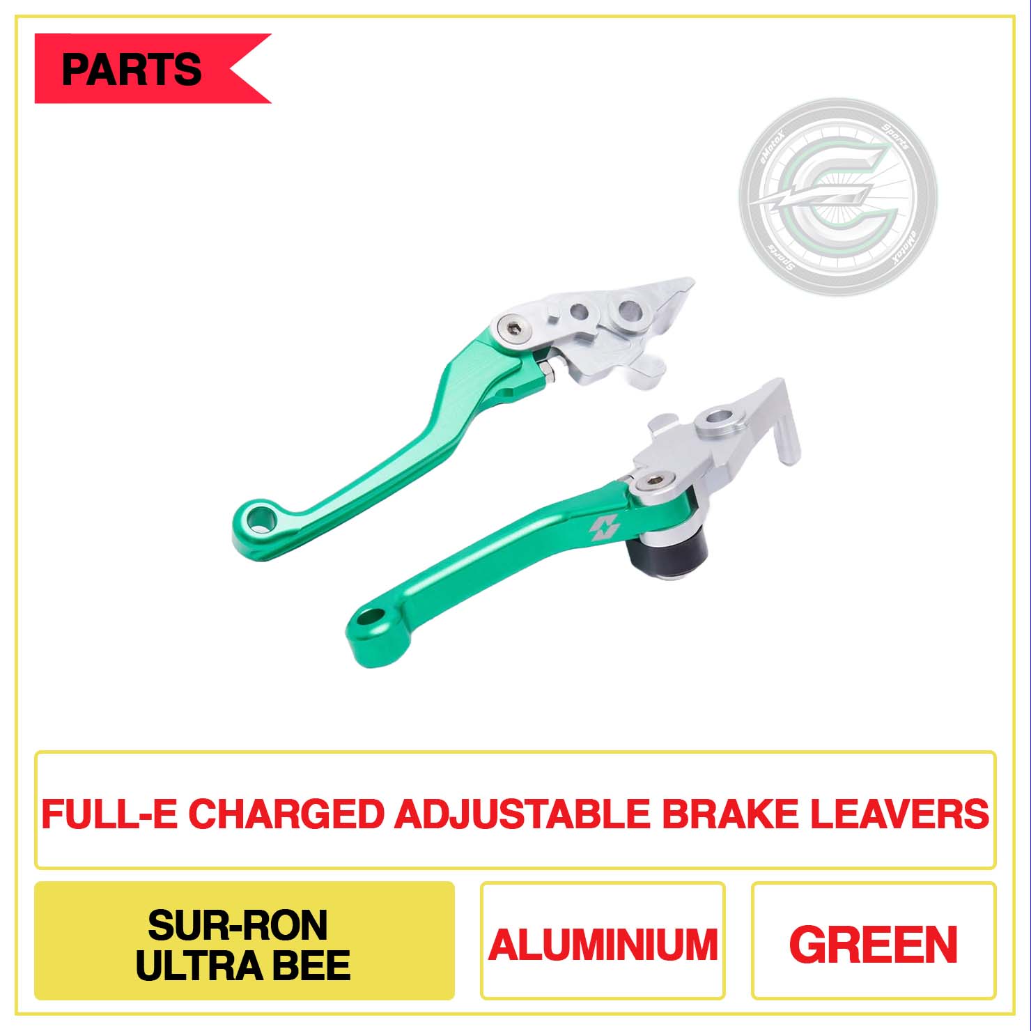 Full-E Charged Adjustable Brake Leavers Sur-Ron Ultra Bee Green | eMotoX Sports