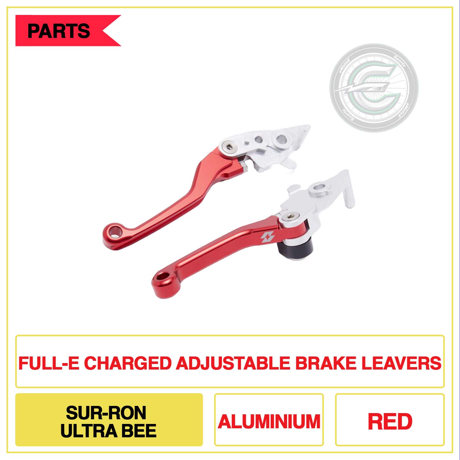 Full-E Charged Adjustable Brake Leavers Sur-Ron Ultra Bee Red | eMotoX Sports