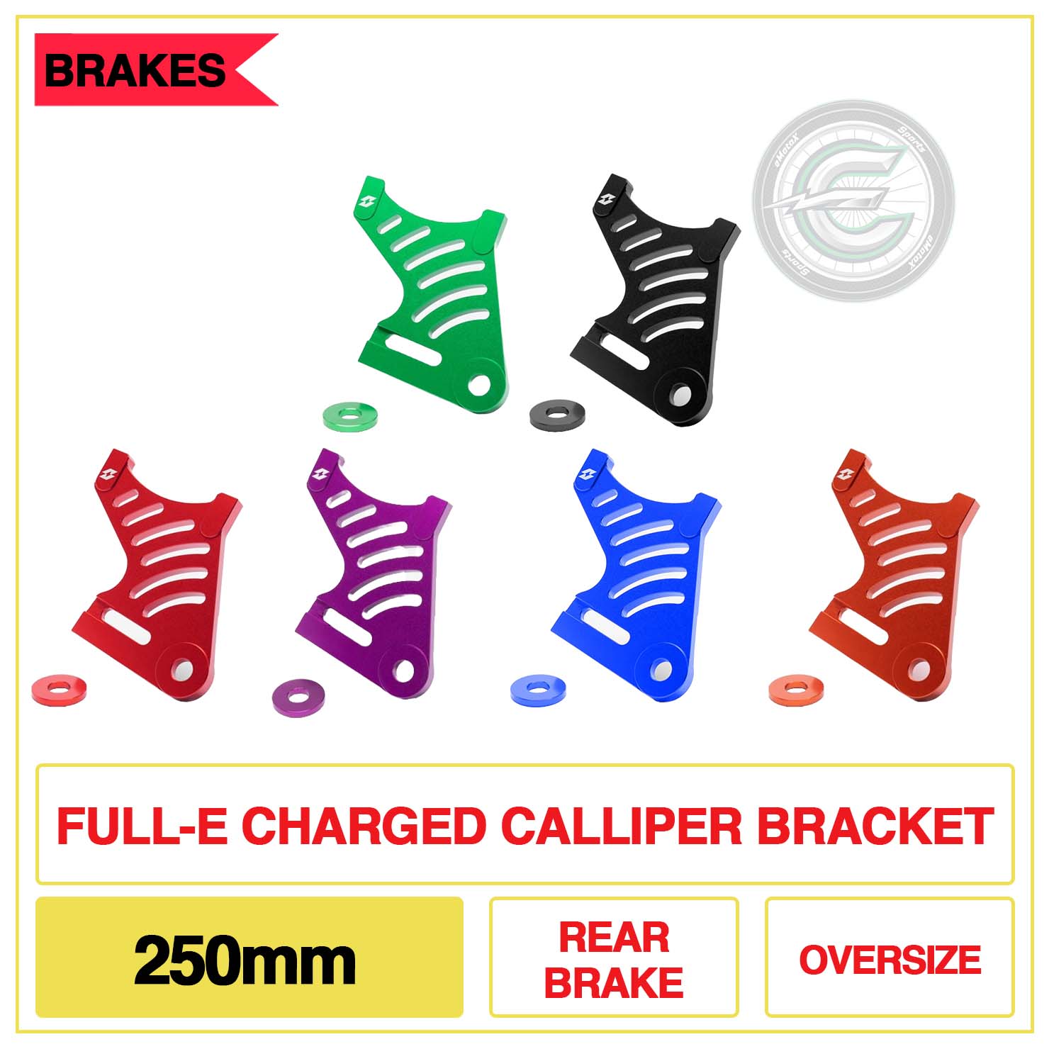 Full-E Charged Calliper Bracket 250mm Rear Brake Oversize | eMotoX Sports