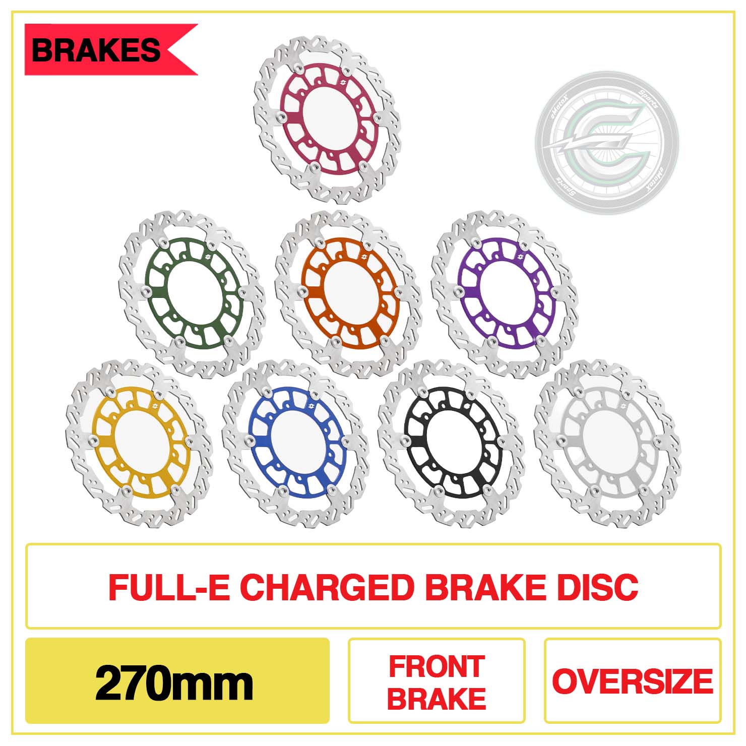 Full-E Charged Brake Disc 270mm Front Brake Oversize | eMotoX Sports