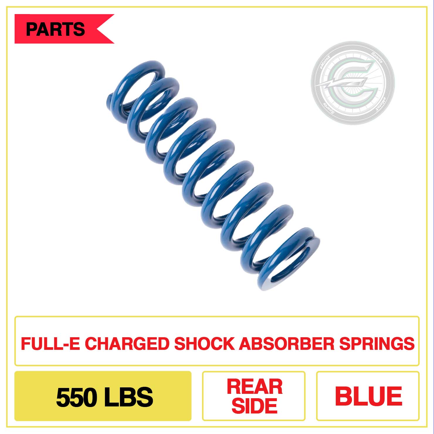 Full-E Charged Shock Absorber Springs 550lbs Rear Side Multi Colour Blue | eMotoX Sports