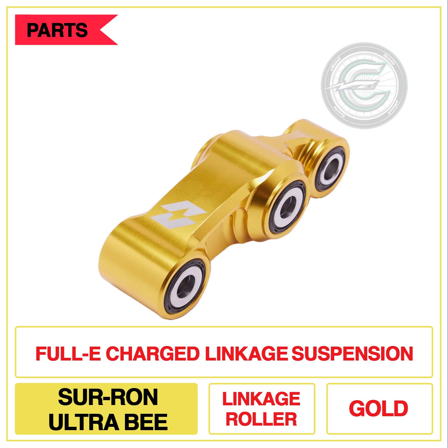 Full-E Charged Linkage Suspension Sur-Ron Ultra Bee Linkage Roller Multi Colour Gold | eMotoX Sports