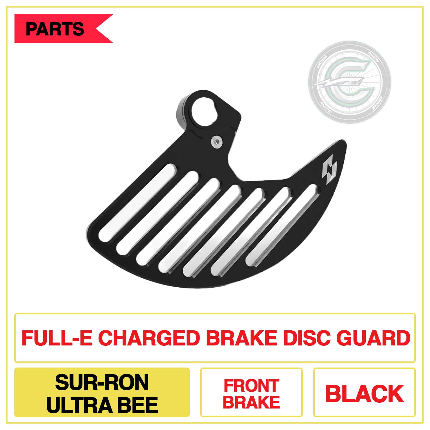 Full-E Charged Brake Disc Guard Sur-Ron Ultra Bee Front Brake Multi Colour Black | eMotoX Sports