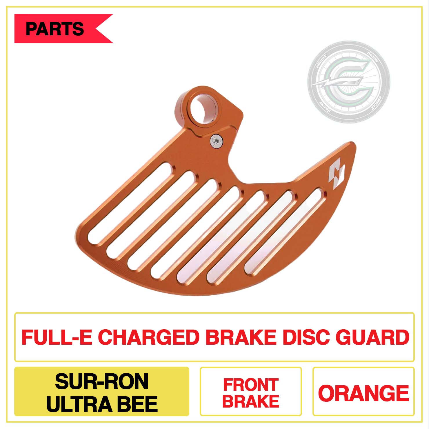 Full-E Charged Brake Disc Guard Sur-Ron Ultra Bee Front Brake Multi Colour Orange | eMotoX Sports
