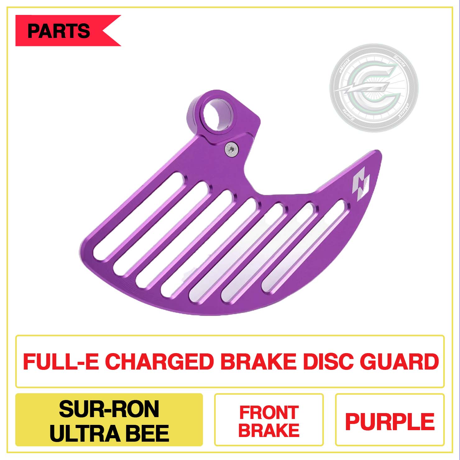 Full-E Charged Brake Disc Guard Sur-Ron Ultra Bee Front Brake Multi Colour Purple | eMotoX Sports