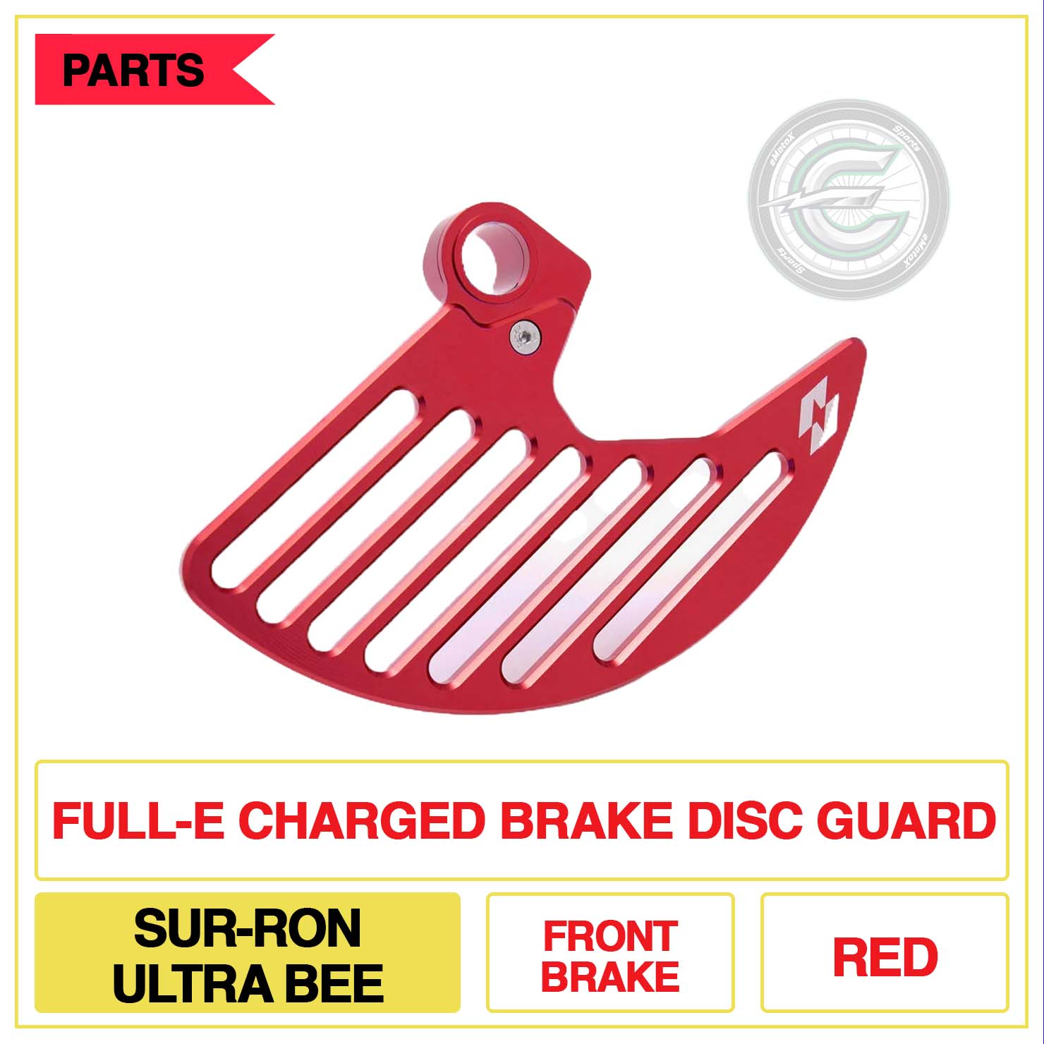 Full-E Charged Brake Disc Guard Sur-Ron Ultra Bee Front Brake Multi Colour Red | eMotoX Sports