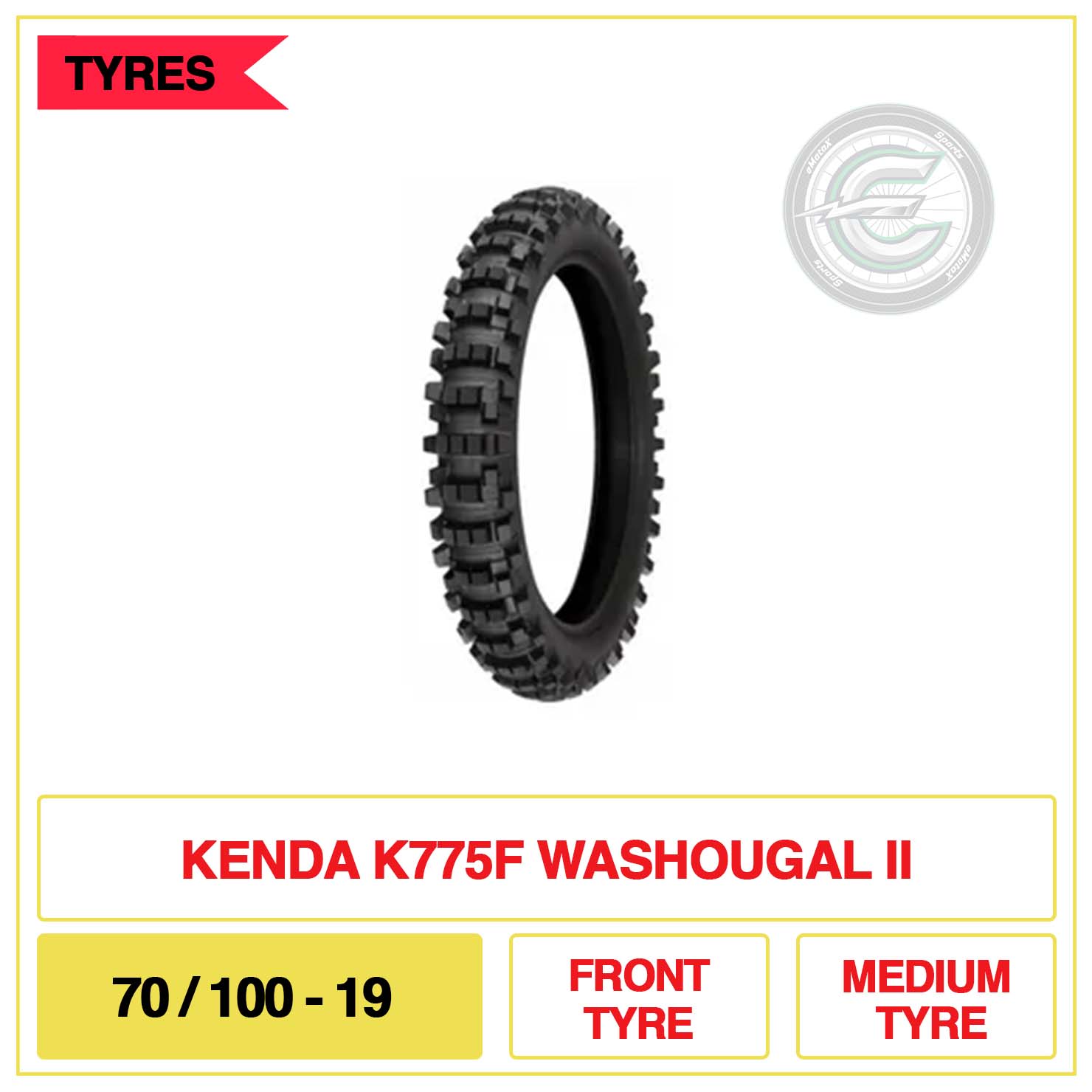 Kenda 70/100-19 K775F Washougal II Medium Front Tyre | eMotoX Sports