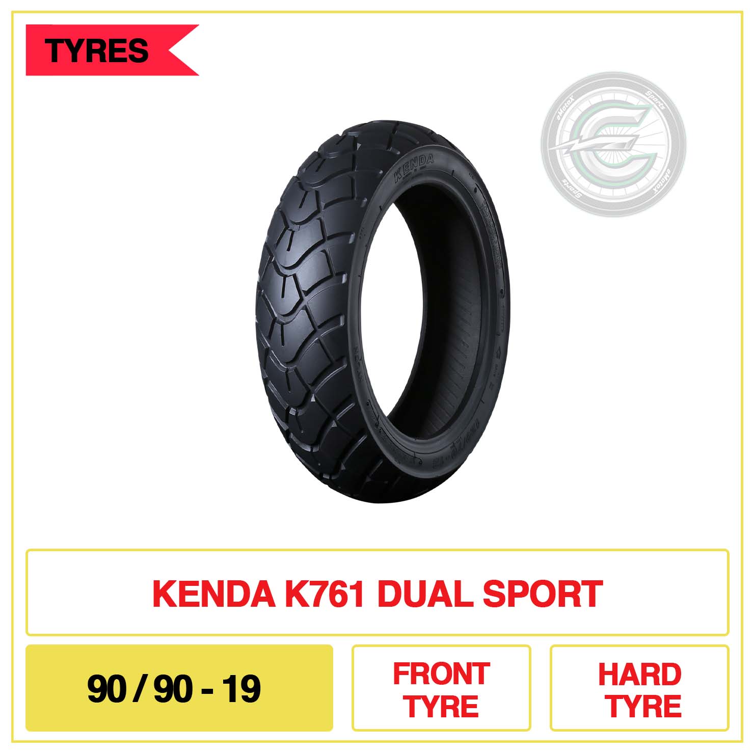 Kenda K761 Dual Sport 90/90-19 Front Tyre Hard Tyre | eMotoX Sports