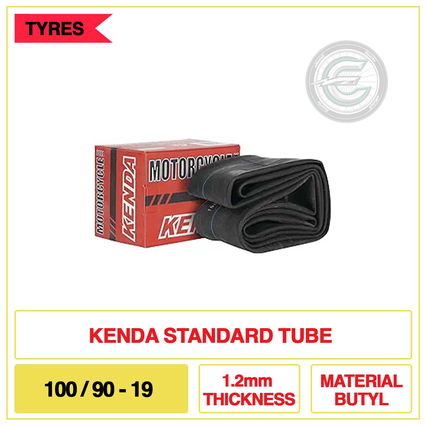 Kenda Standard Tube 100/90-19 1.2mm Thickness Material Butyl | eMotoX Sports