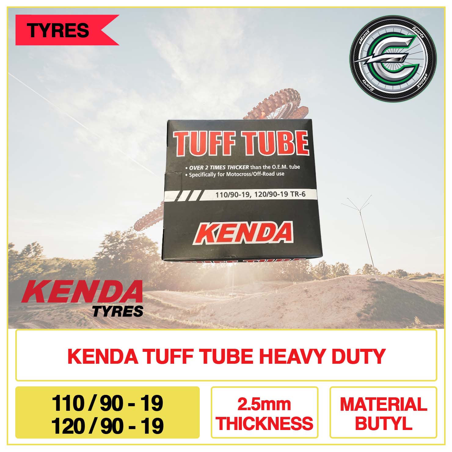 Kenda Tuff Tube Heavy Duty 110/90-19 & 120/90-19 2.5mm Thickness Material Butyl | eMotoX Sports