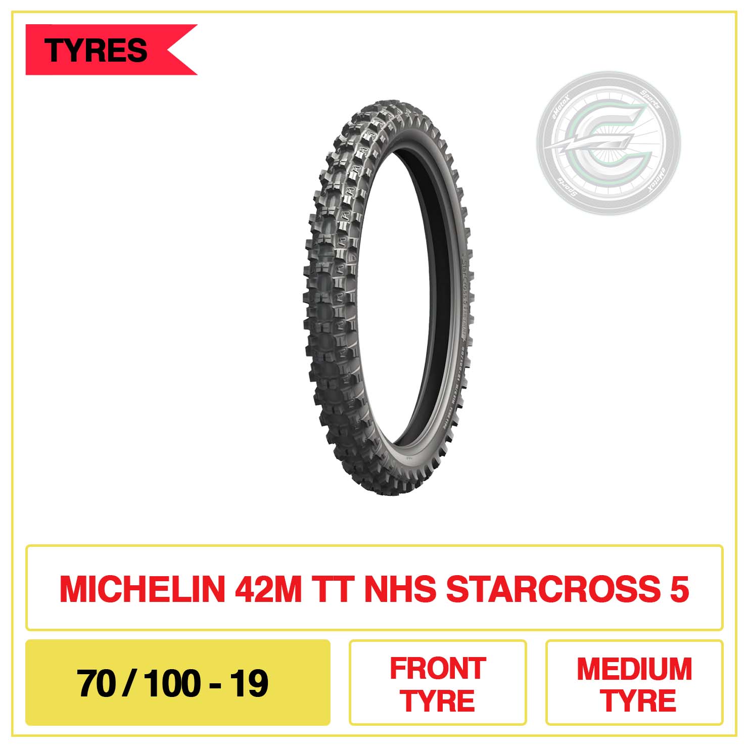 Michelin 42M TT HNS Starcross 5 70/100-19 Front Tyre Medium Tyre | eMotoX Sports