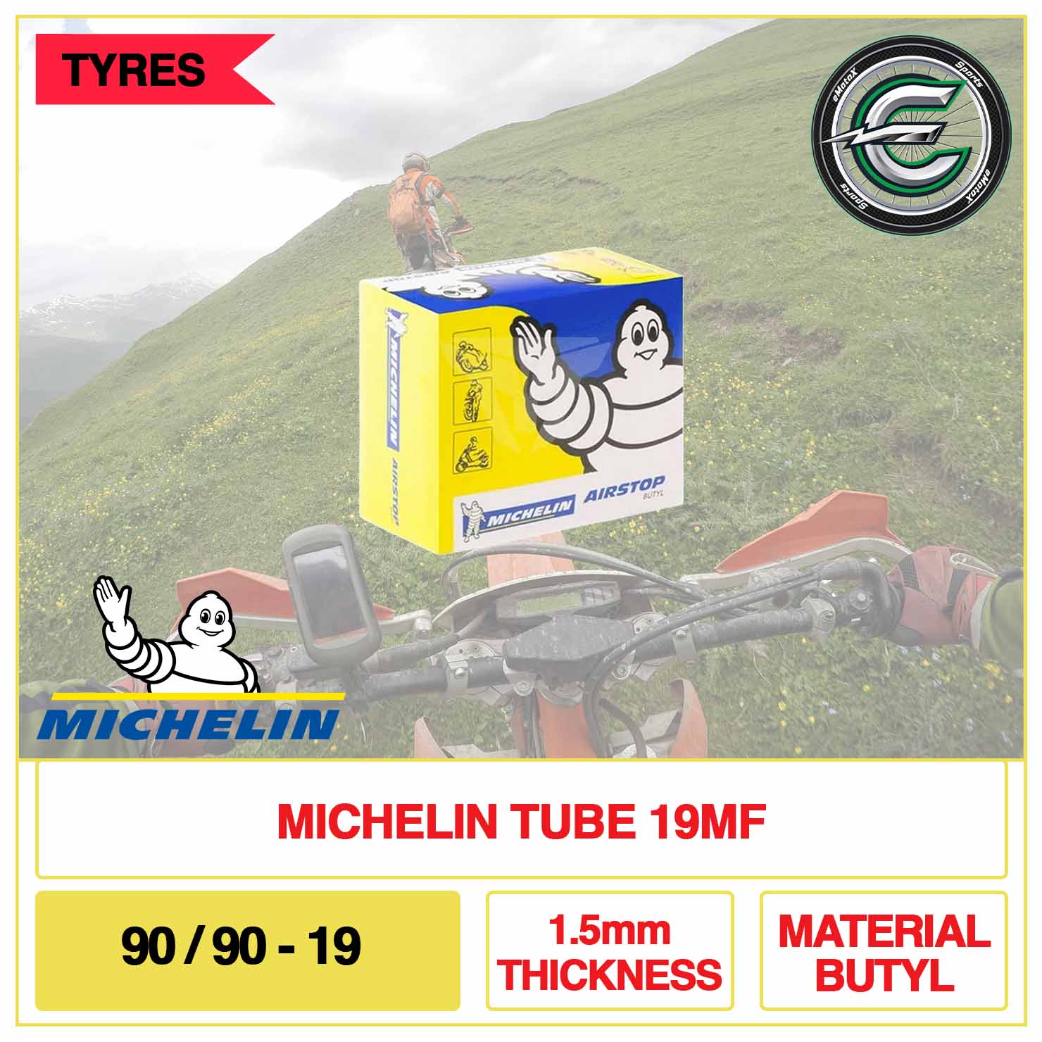 Michelin Tube 19MF 90/90-19 1.5mm Thickness Material Butyl | eMotoX Sports