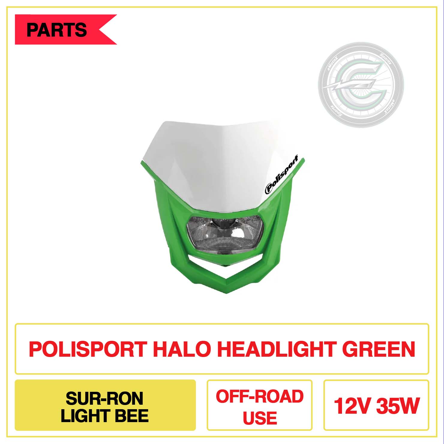 Polisport Halo Headlight Sur-Ron Light Bee Off-Road 12V 35W Green | eMotoX Sports
