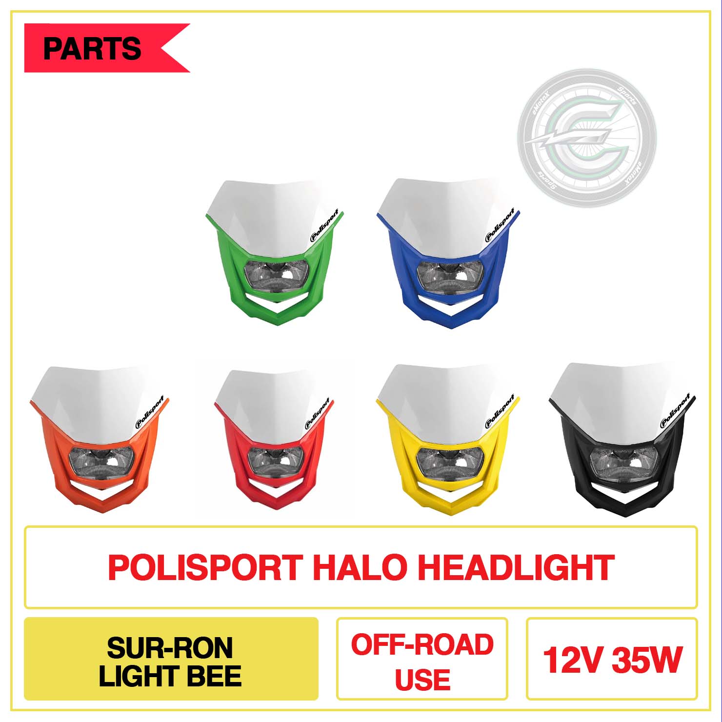 Polisport Halo Headlight Sur-Ron Light Bee Off-Road 12V 35W | eMotoX Sports