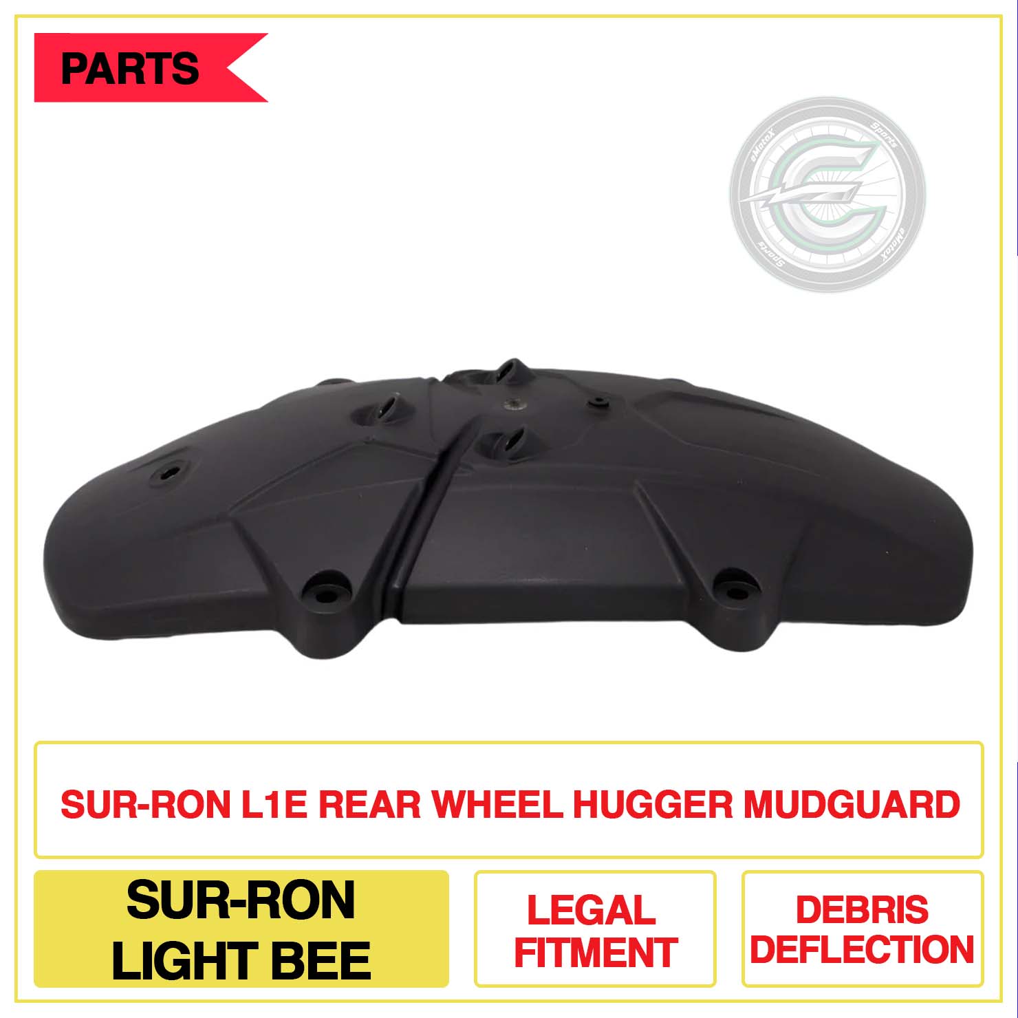Sur-Ron L1E Rear Wheel Hugger Mudguard Sur-Ron Light Bee Legal Fitment Debris Deflection | eMotoX Sports