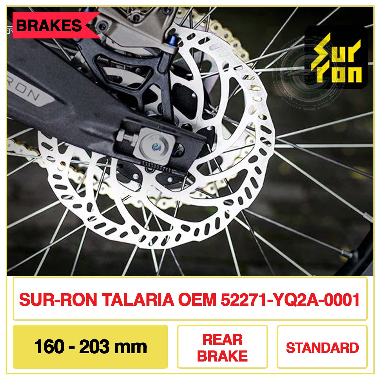 EBC Brake Disc 160-203 mm Rear Brake Standard 52271-YQ2A-0001 | eMotoX Sports
