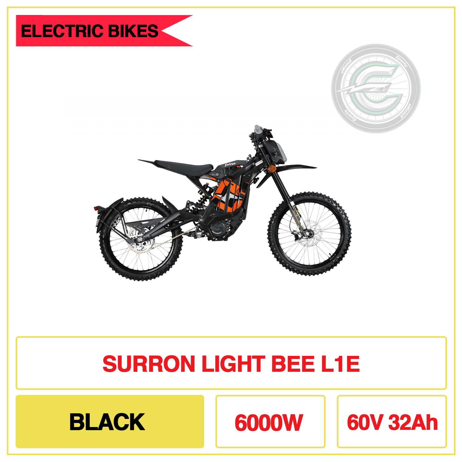 Surron Light Bee L1E Black Electric Bike | eMotoX Sports