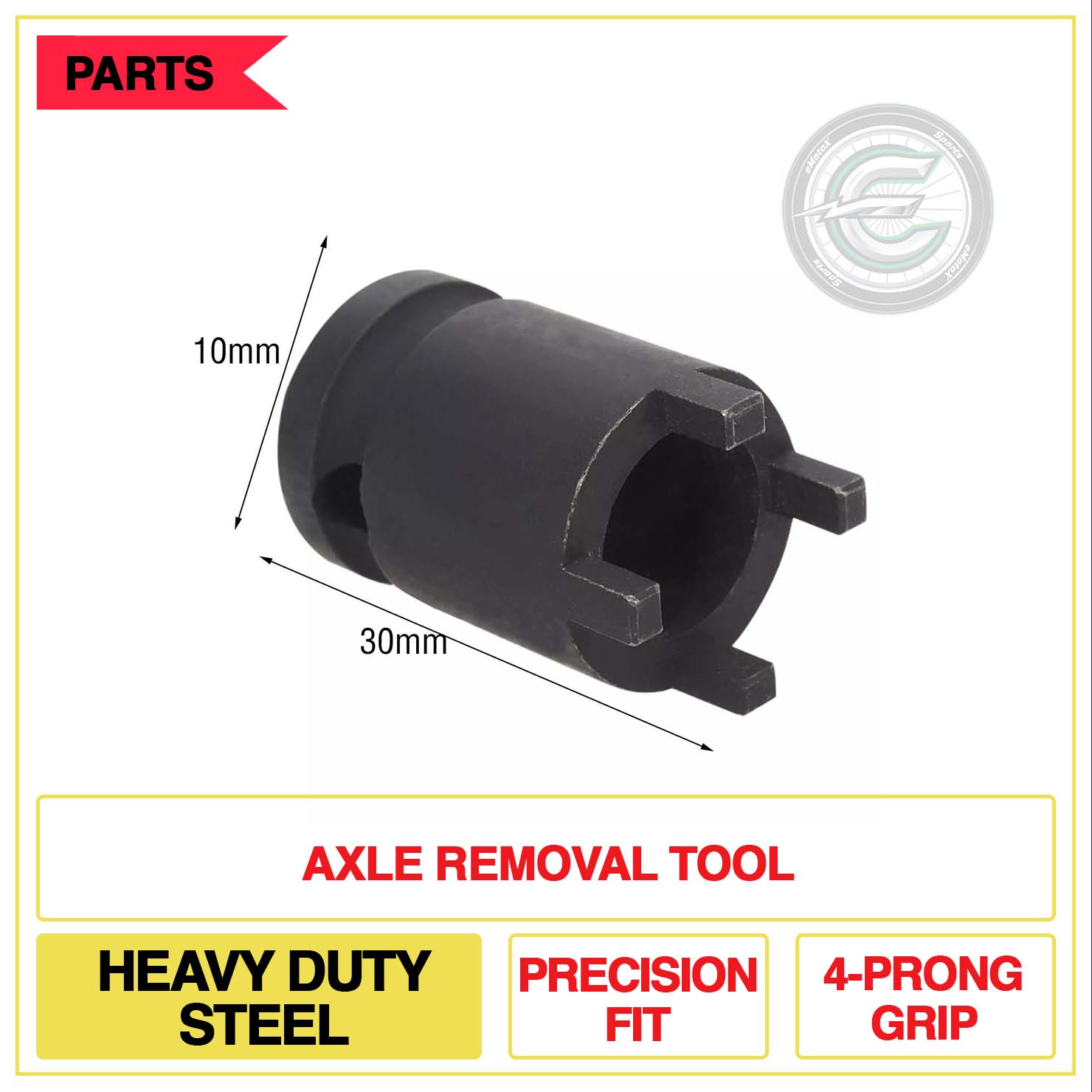 Axle Removal Tool Heavy Duty Steel Precision Fit 4-Prong Grip | eMotoX Sports