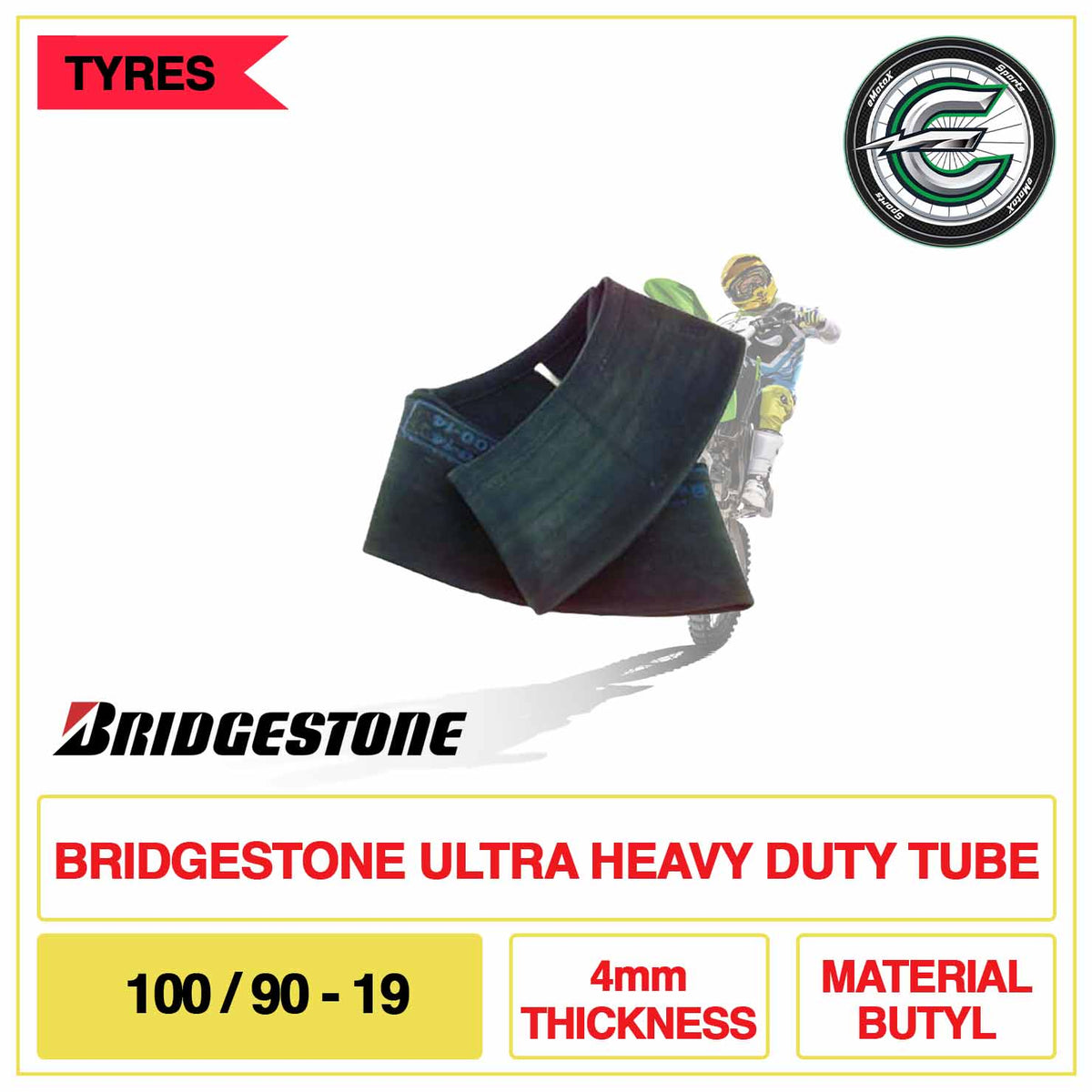 Bridgestone Ultra Heavy Duty Tube 100/90-19 4mm Thickness Material Butyl | eMotoX Sports