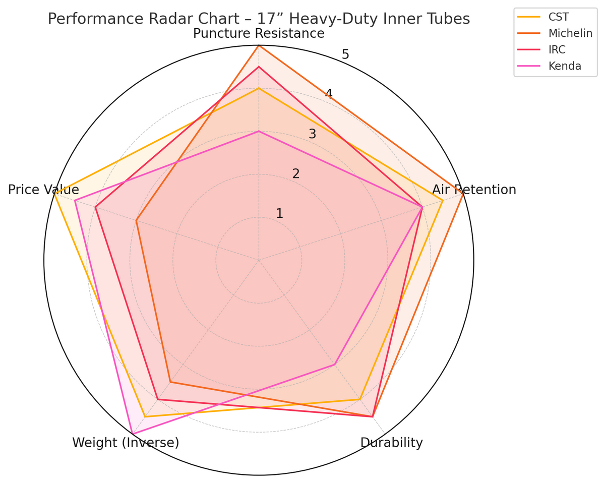 CST Premium Tube 70/100 - 17  Compare to other performance chains Radar Graph | eMotoX Sports
