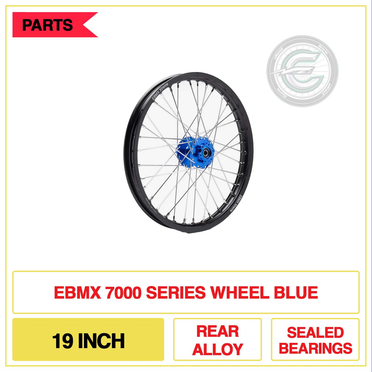 EBMX 7000 Series Wheel 19 Inch Rear Alloy Sealed Bearings Blue | eMotoX Sports