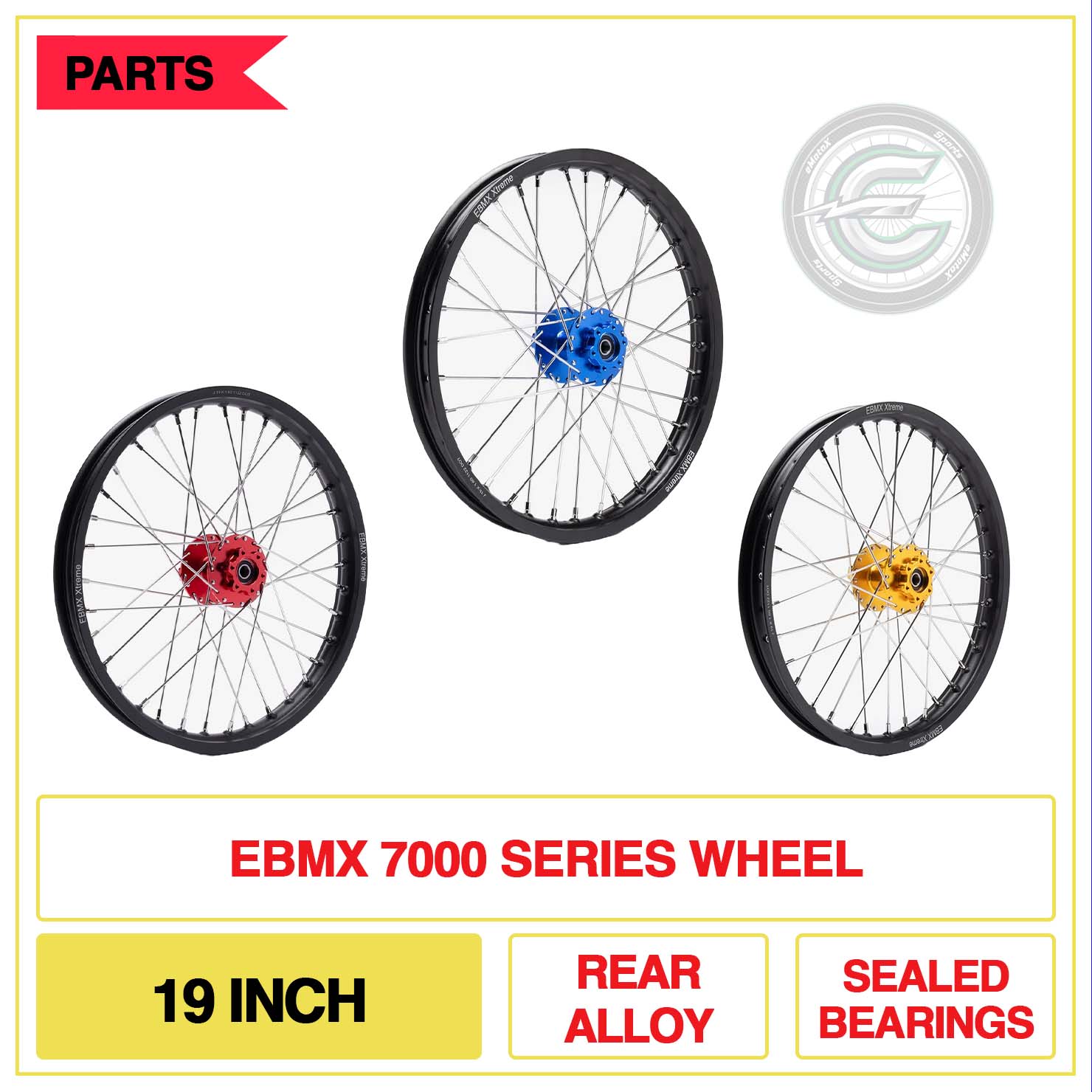 EBMX 7000 Series Wheel 19 Inch Rear Alloy Sealed Bearings | eMotoX Sports