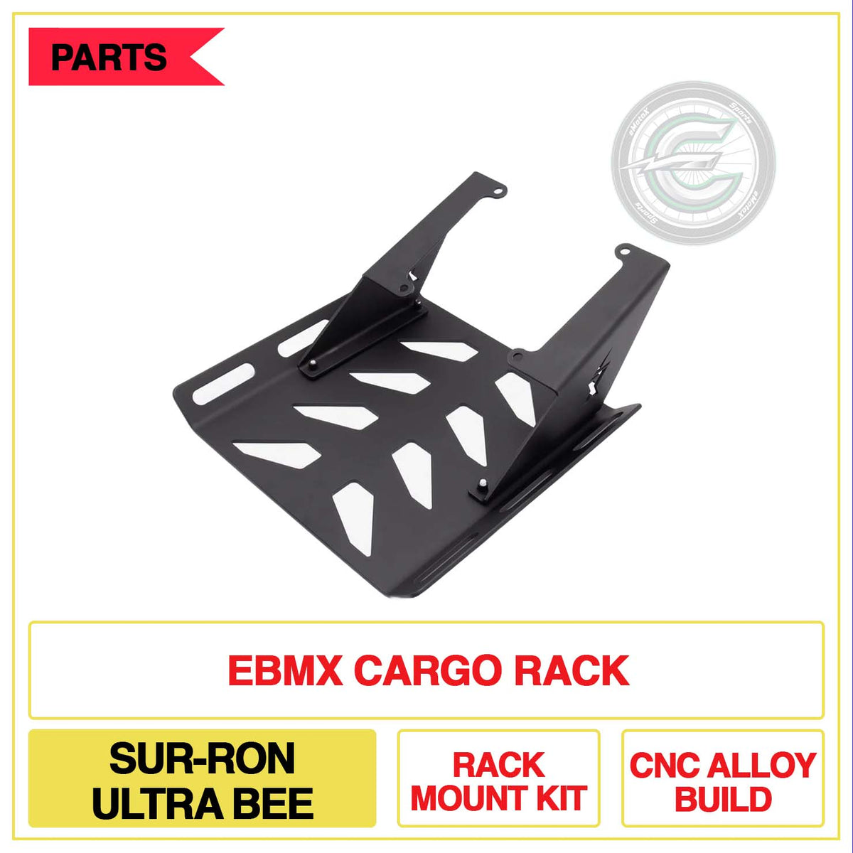 EBMX Cargo Rack Sur-Ron Ultra Bee Rack Mount Kit CNC Alloy Build | eMotoX Sports