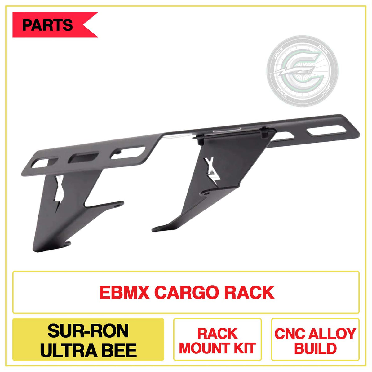 EBMX Cargo Rack Sur-Ron Ultra Bee Rack Mount Kit CNC Alloy Build | eMotoX Sports