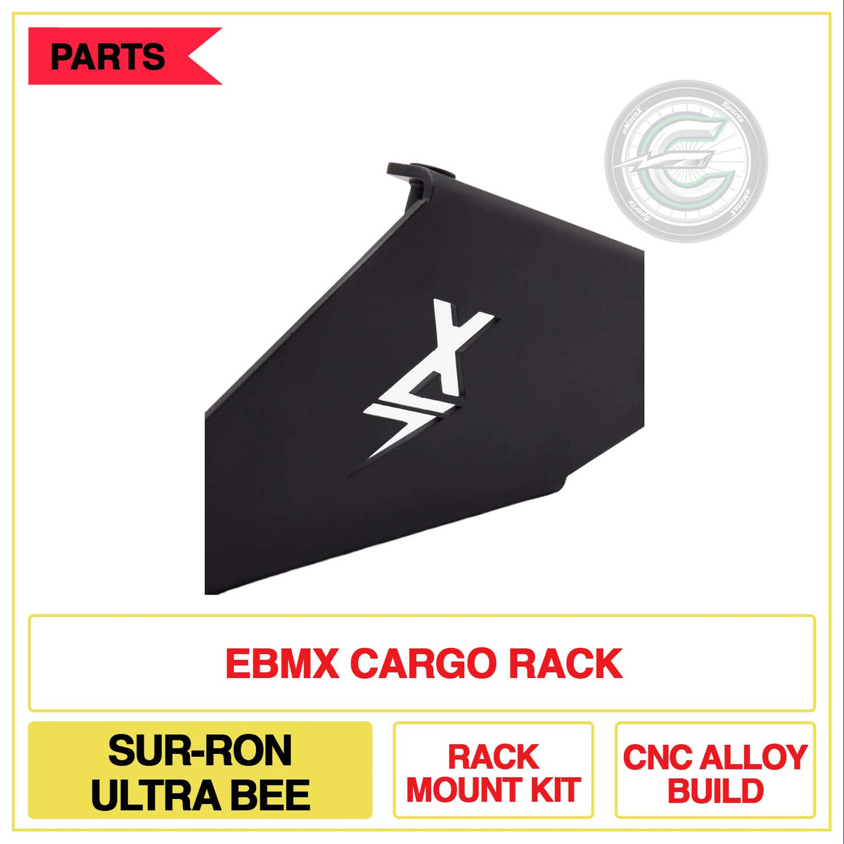 EBMX Cargo Rack Sur-Ron Ultra Bee Rack Mount Kit CNC Alloy Build | eMotoX Sports