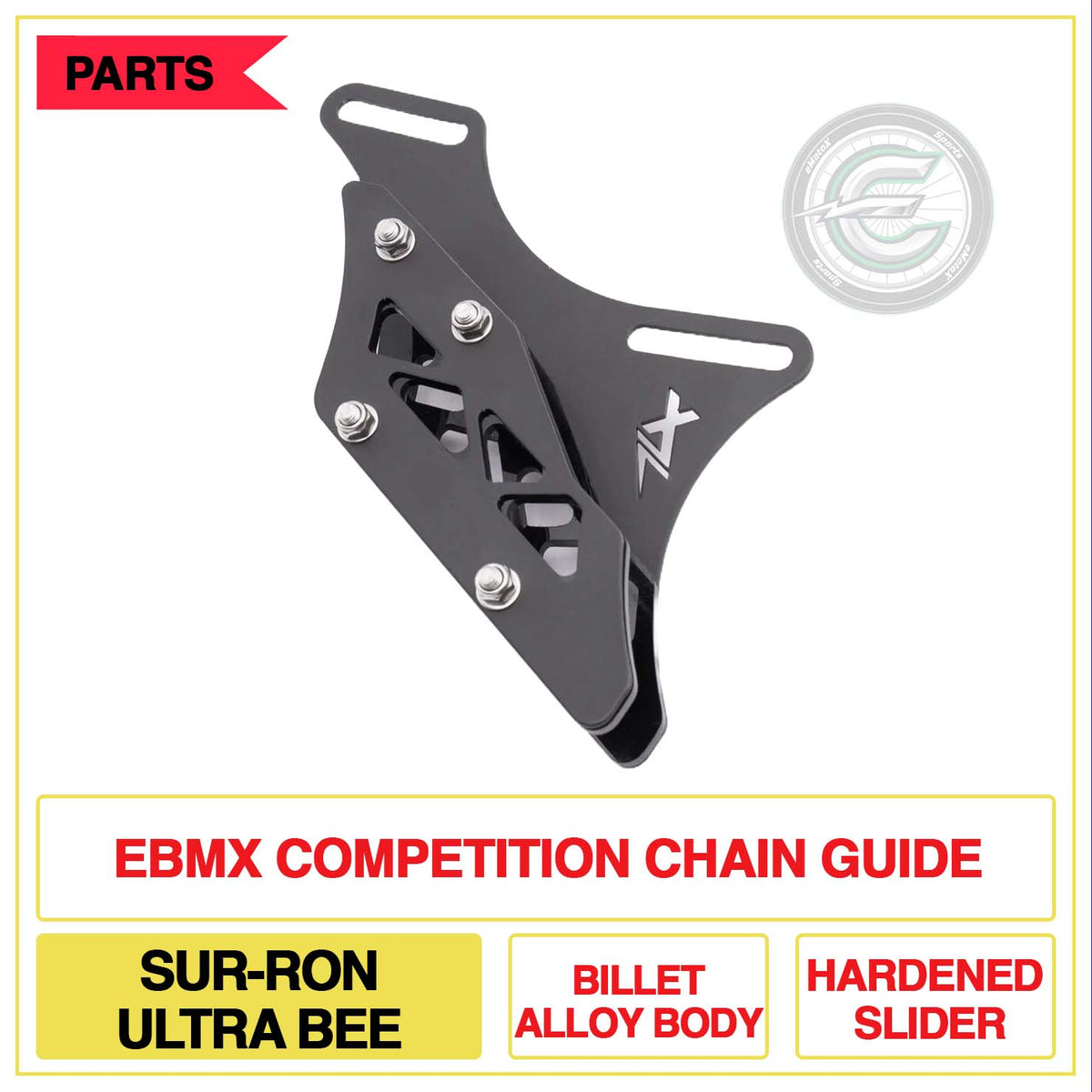 EBMX Competition Chain Guide Sur-Ron Ultra Bee Billet Alloy Body Hardened Slider   | eMotoX Sports