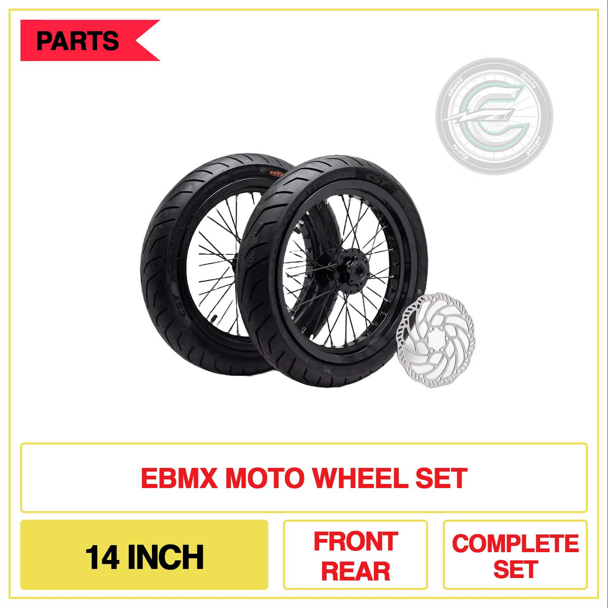 EBMX Moto Wheel Set 14 Inch Front Rear Complete Set | eMotoX Sports