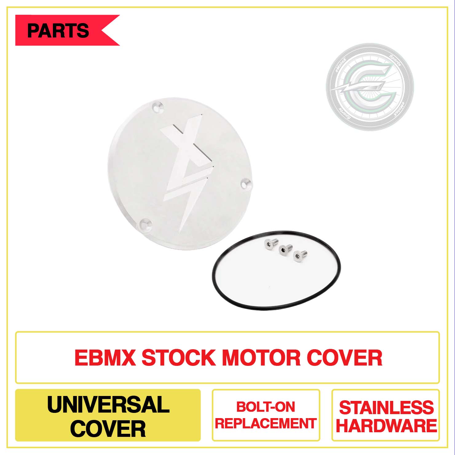 EBMX Stock Motor Cover Universal Cover Bolt-On Replacement Stainless Hardware | eMotoX Sports