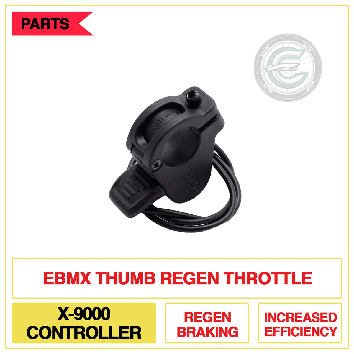 EBMX Thumb Regen Throttle X-9000 Controller Regen Braking Increased Efficiency | eMotoX Sports