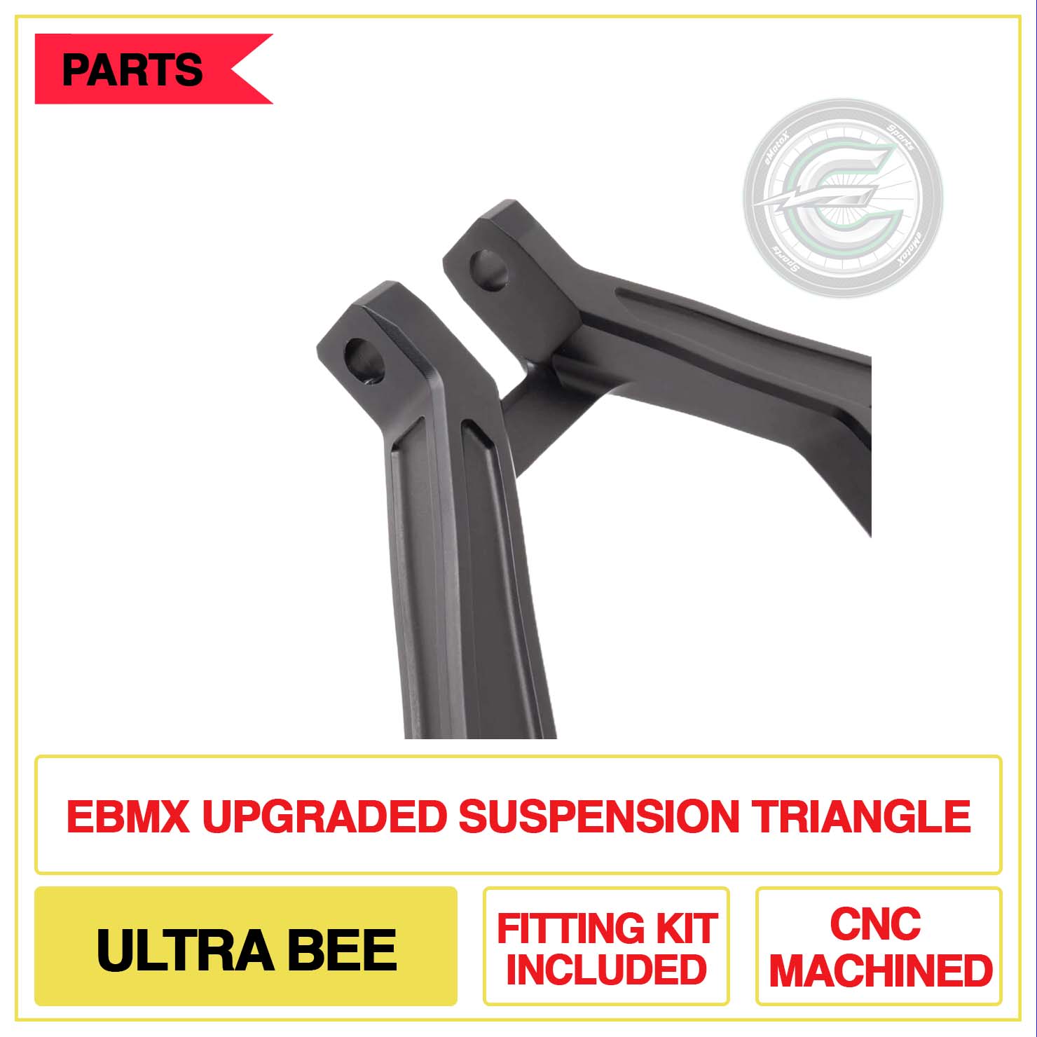 EBMX Upgraded Suspension Triangle Ultra Bee Fitting Kit Included CNC Machined | eMotoX Sports