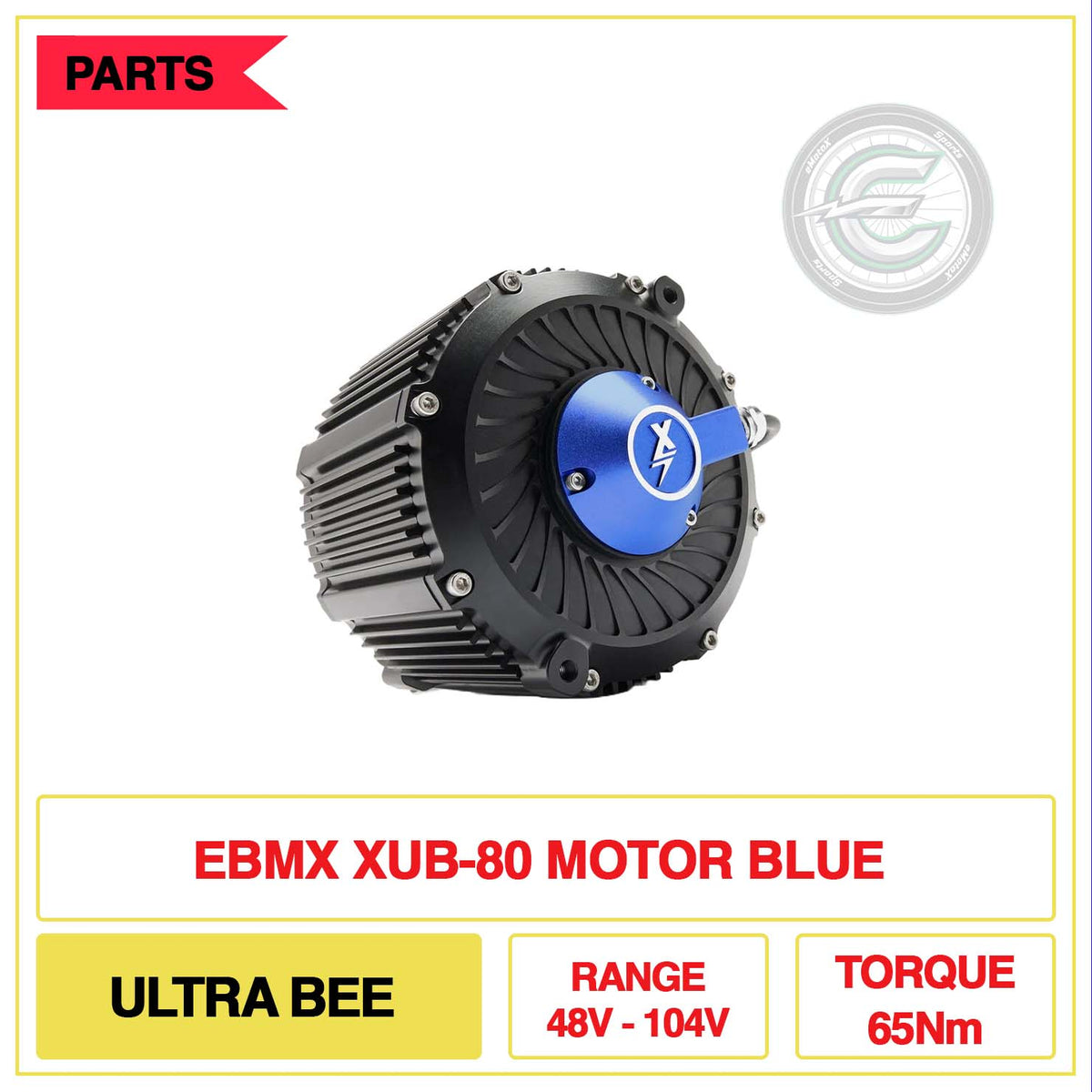 EBMX XUB-80 Motor Ultra Bee Range 48V-104V Torque 65Nm Blue | eMotoX Sports