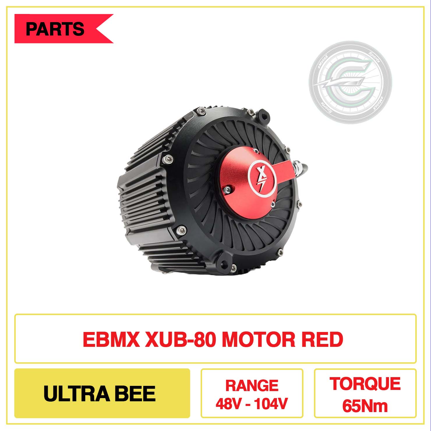 EBMX XUB-80 Motor Ultra Bee Range 48V-104V Torque 65Nm Red | eMotoX Sports