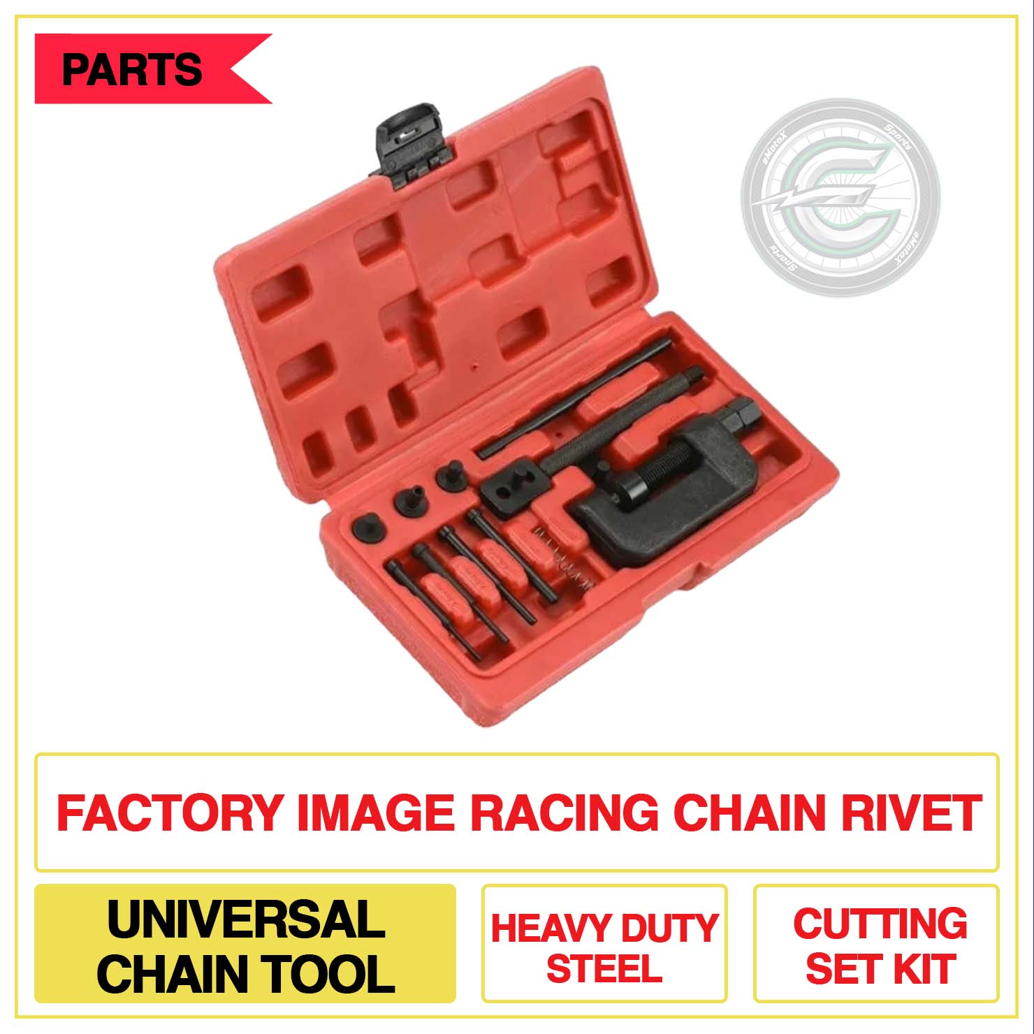 Factory Image Racing Chain Rivet Universal Chain Tool Heavy Duty Steel Cutting Set Kit | eMotoX Sports