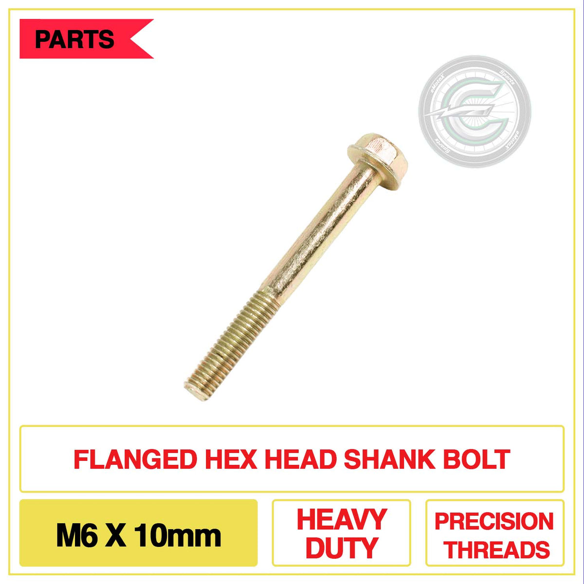 Flanged Hex Head Shank Bolt M6 X 10mm Heavy Duty Precision Threads | eMotoX Sports