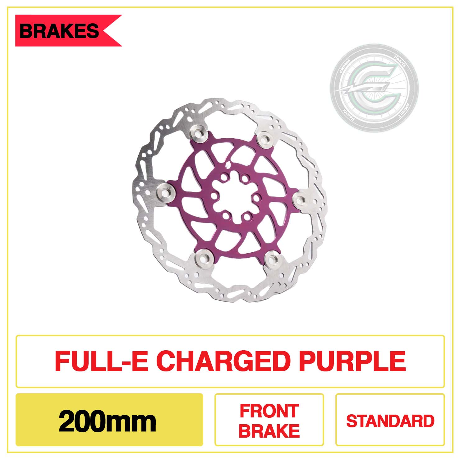 Full-E Charged 200m Front Brake Standard Purple | eMotoX Sports
