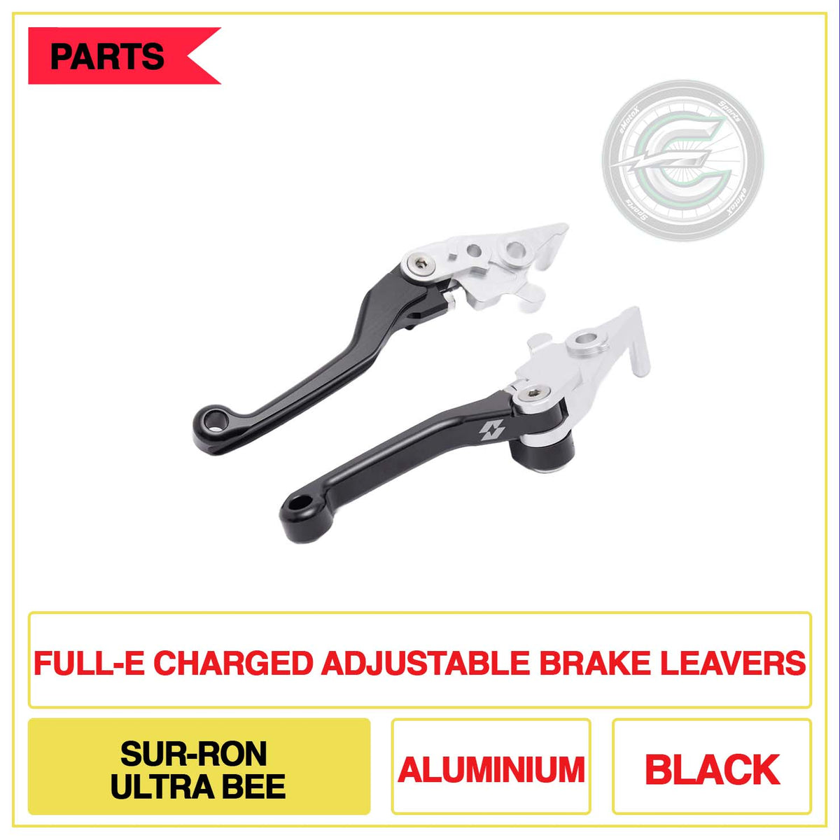 Full-E Charged Adjustable Brake Leavers Sur-Ron Ultra Bee Black | eMotoX Sports