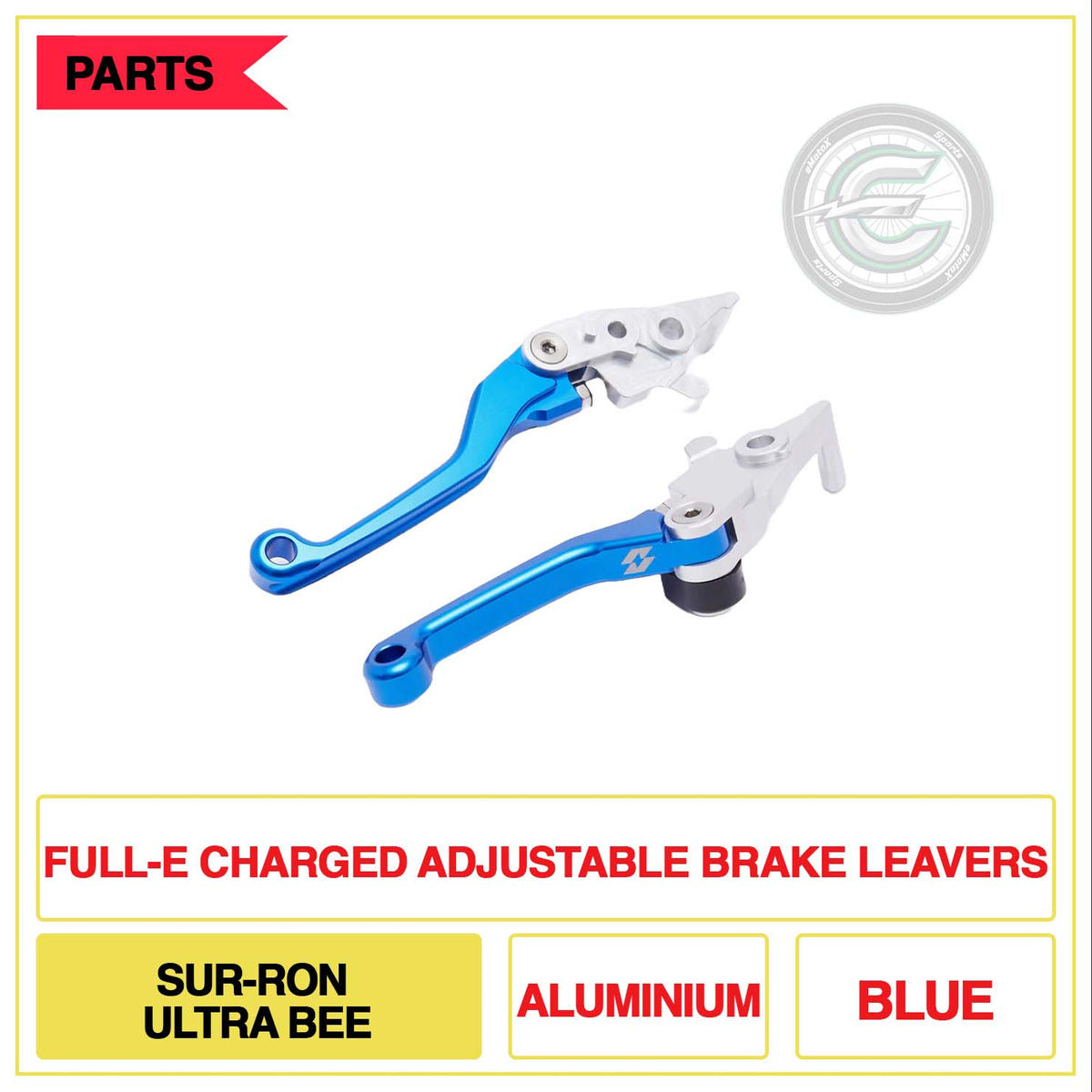 Full-E Charged Adjustable Brake Leavers Sur-Ron Ultra Bee Blue | eMotoX Sports 