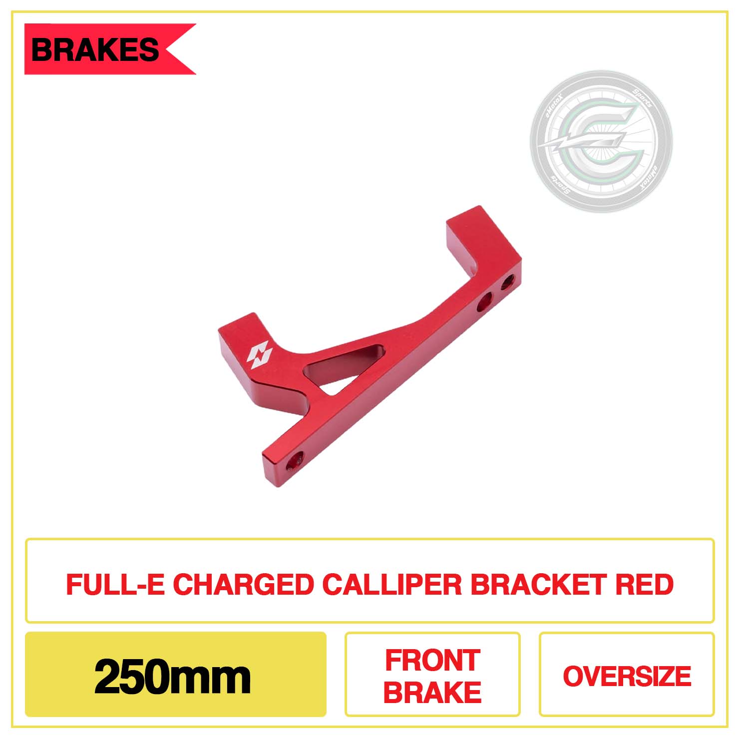 Full-E Charged KKE Fastace Calliper Bracket 250mm Front Brake Oversize red | eMotoX Sports