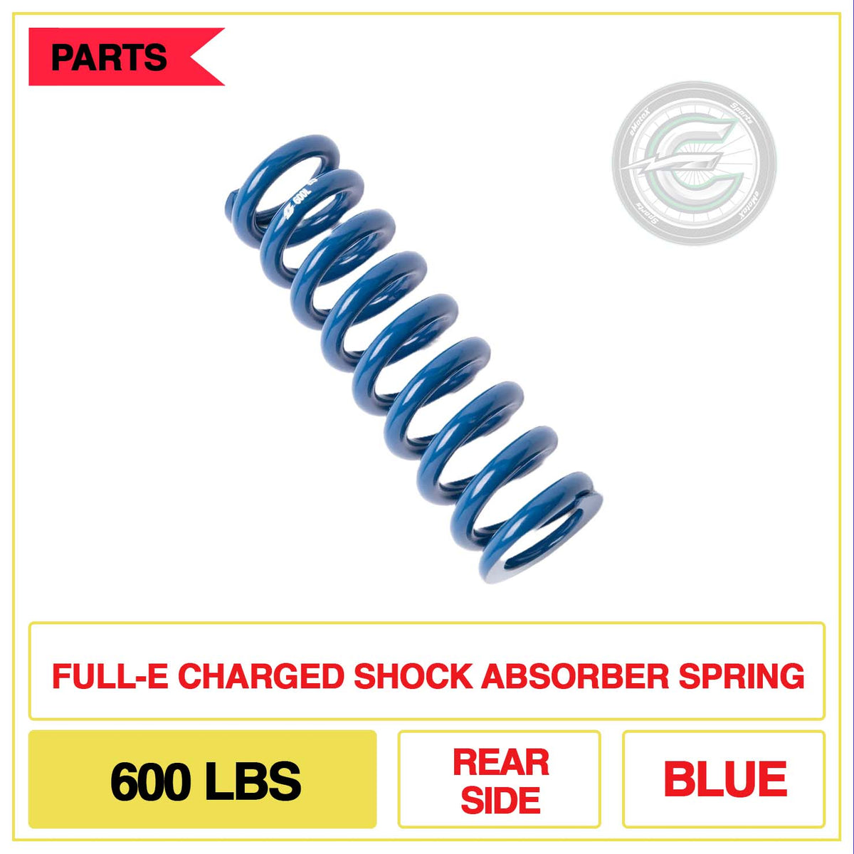 Full-E Charged Shock Absorber Spring 600lbs Rear Side Multi Colour Blue | eMotoX Sports