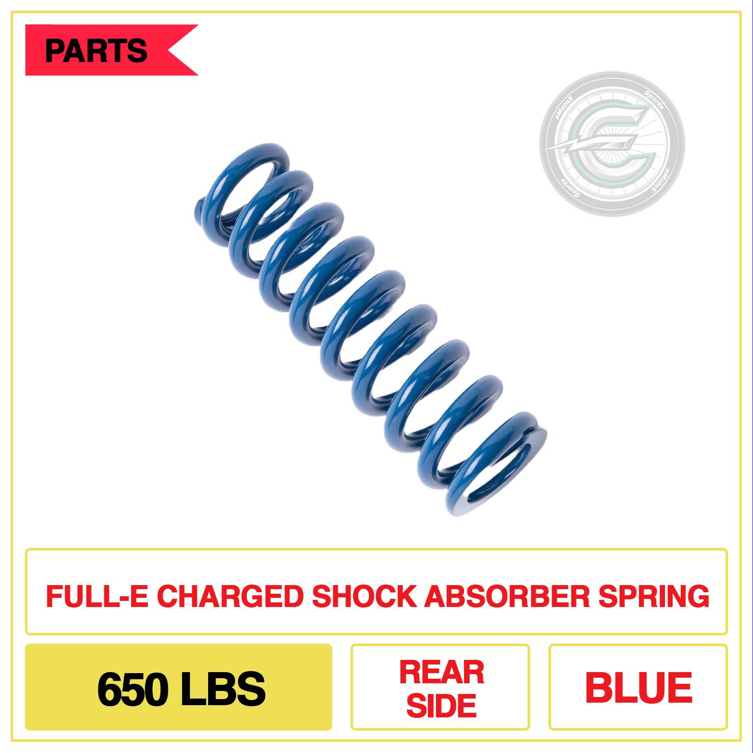 Full-E Charged Shock Absorber Spring 650lbs Rear Side Blue | eMotoX Sports