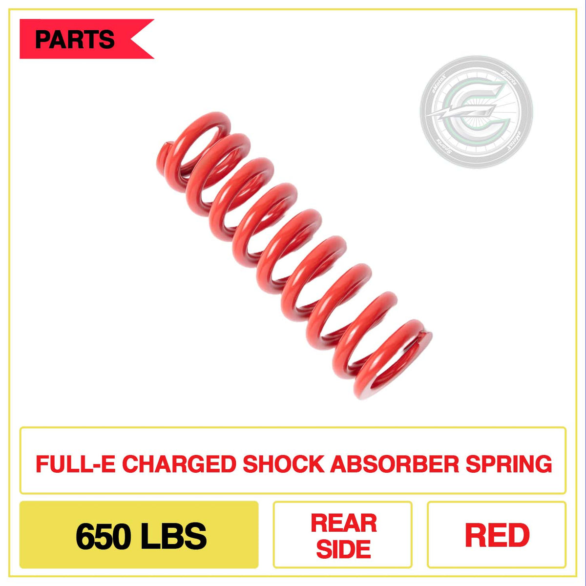 Full-E Charged Shock Absorber Spring 650lbs Rear Side Red | eMotoX Sports