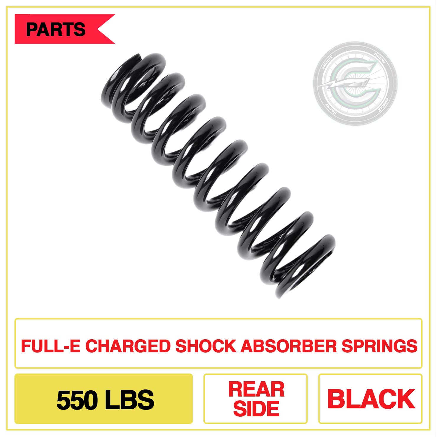 Full-E Charged Shock Absorber Springs 550lbs Rear Side Multi Colour Black | eMotoX Sports