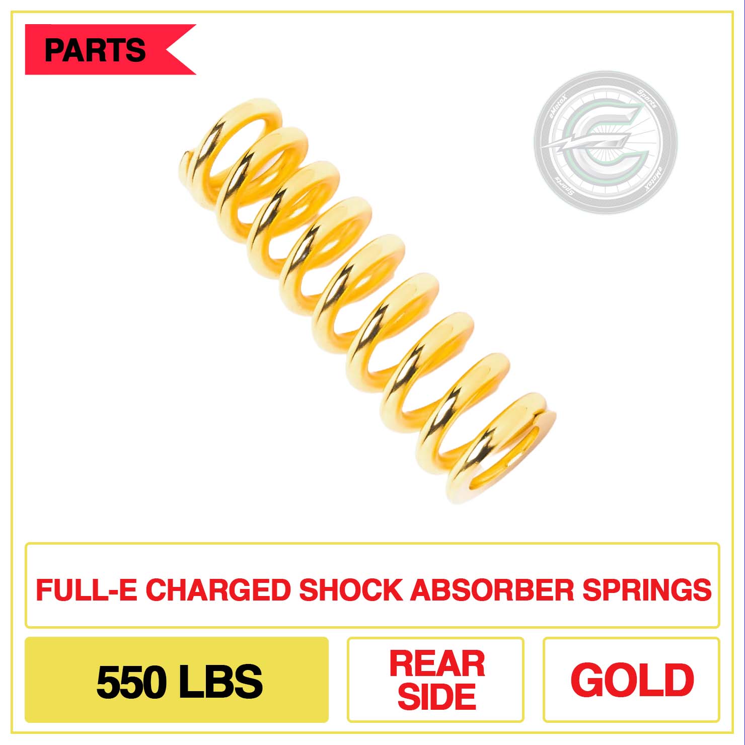 Full-E Charged Shock Absorber Springs 550lbs Rear Side Multi Colour Gold | eMotoX Sports